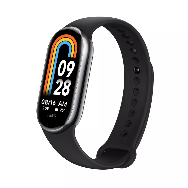 Xiaomi Smart Band 8 zwart, fitnesstracker, Bluetooth 5.1, 190mAh, 1,62 inch, 5 ATM, versnellingssensor, PPG-sensor, gyroscoop