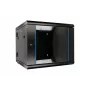 Extralink rackmount-behuizing 9U 600x600 AZH zwart wandgemonteerd, zwaaiend type