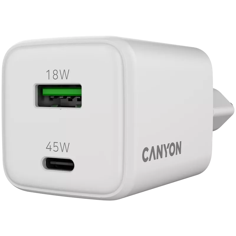 Oplader Canyon CU45AC 45W universeel wit AC snellader voor binnen
