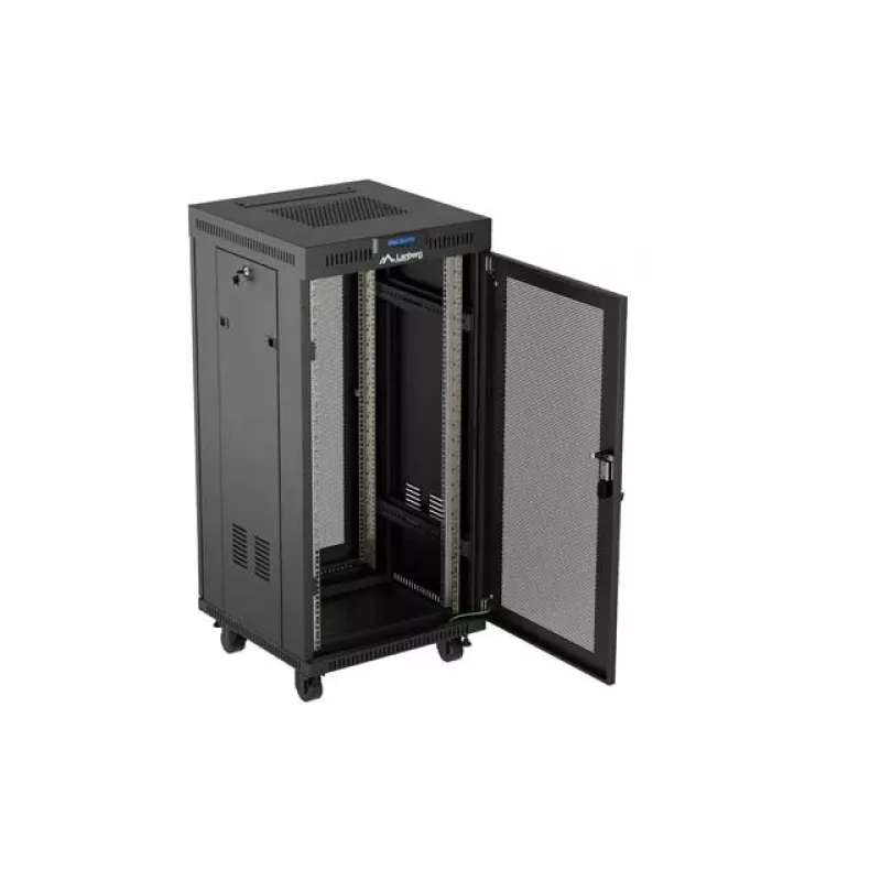 Rackkast LANBERG FF01-6624-23BL 24U vrijstaand 19 inch 600×600 mm IP20 zwart