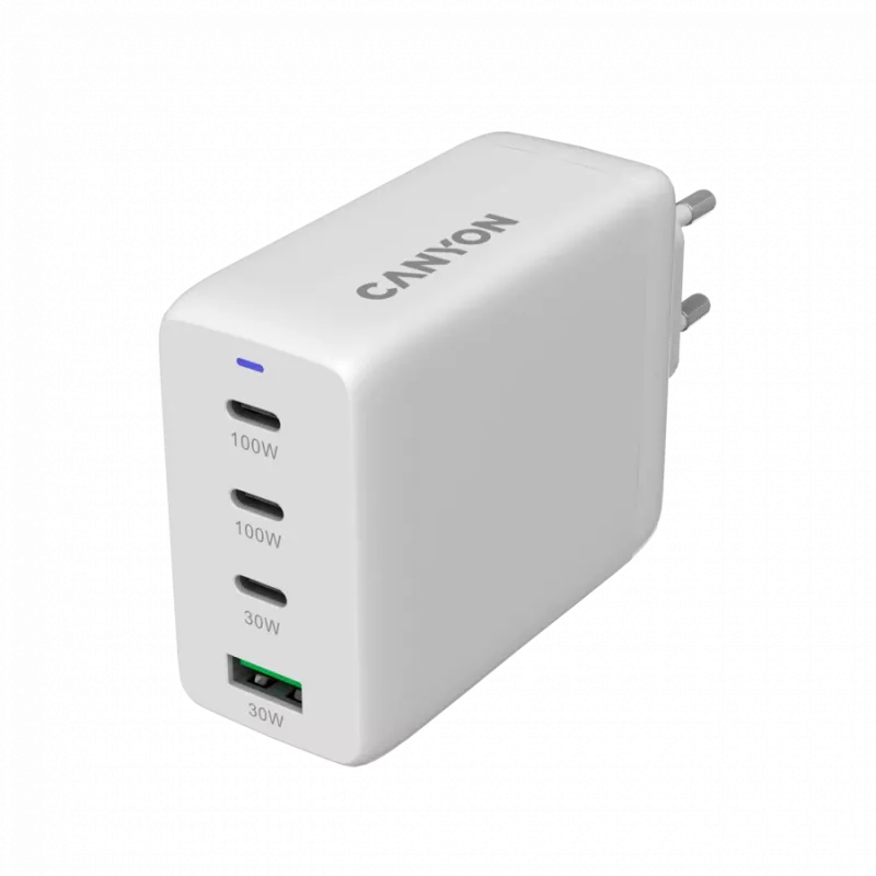 Canyon 100ACC universele snellader voor wandcontactdoos - 2x USB-C 100W - 1x USB-C 30W -