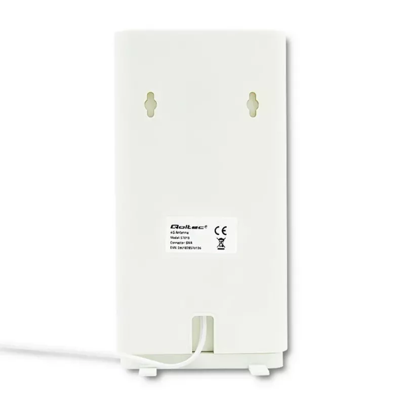 Qoltec 57013 rondstralende 4G LTE-binnenantenne, 2x SMA, 0,6-2,7 GHz, 30 dBi, verticale polarisatie, 50 Ω, wit ABS