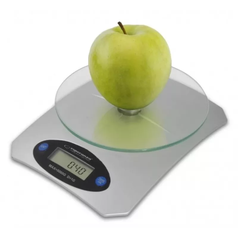 Elektronische keukenweegschaal ESPERANZA Avocado grijs — 5 kg capaciteit, bamboeplatform, eenheden g/lb/oz