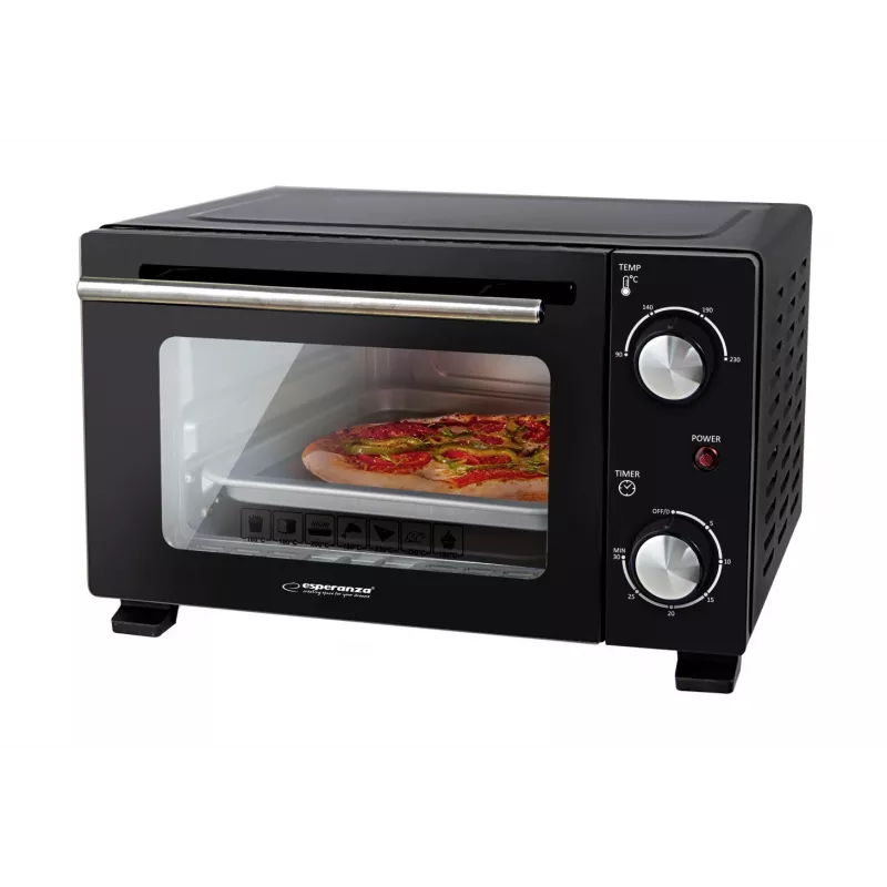 Esperanza EKO007N Calzone mini-oven, 10 l, 800 W, zwart