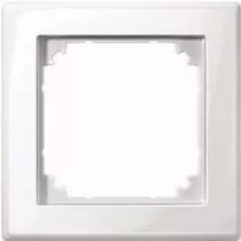 Afdekraam / schakelaarafdekking Merten 478125, wit, schroefloos, enkelvoudig frame