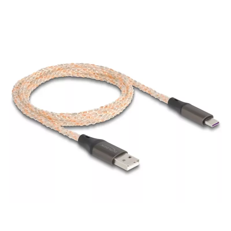 DeLOCK USB 2.0-kabel Type-A naar USB Type-C RGB 1m