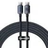 Baseus CAJY000701 Crystal Shine USB-C-naar-USB-C-kabel, 100 W, 480 Mbit/s, 2 m, zwart