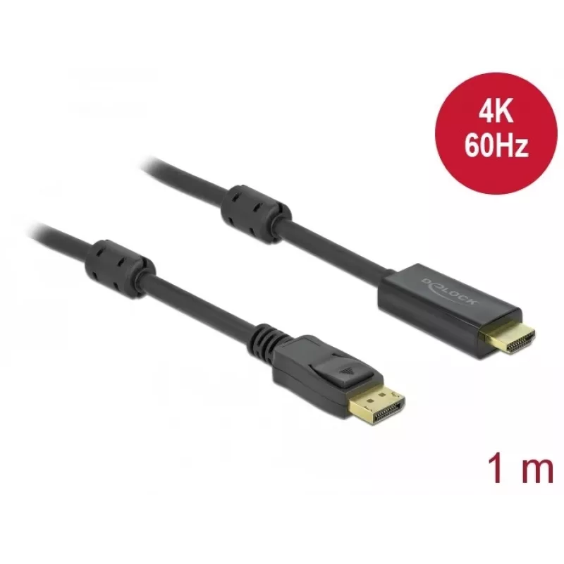 Kabel DeLOCK Active DisplayPort 1.2 naar HDMI 4K 60 Hz 1 m