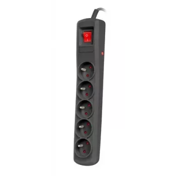 Overspanningsbeveiliging NATEC NSP-1713 zwart 5 AC-stopcontacten 1,5 m