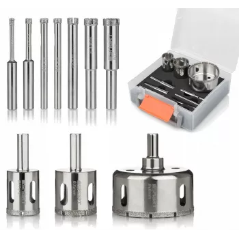 Diamantkernboor-set Smart SM-25-SET10G, 10-delig, diameter 4–68 mm