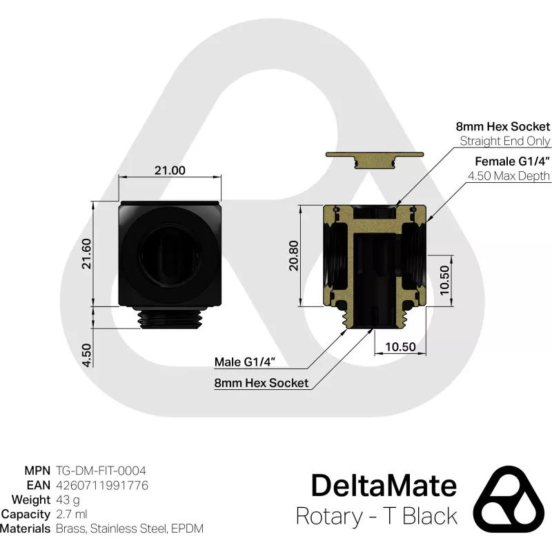 Thermal Grizzly DeltaMate Rotary - T zwart (TG-DM-FIT-0004)