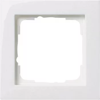 Gira E2 021129 1-voudig frame, wit, thermoplast, schroefloos