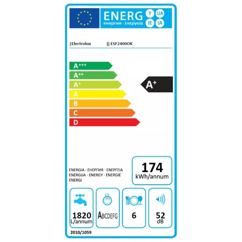 Electrolux ESF2400OK tafelvaatwasser 6 couverts 52 dB