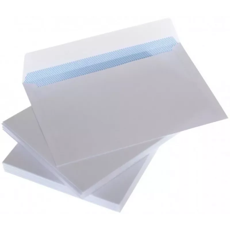 Enveloppen C65 wit met band en binnendruk 114 x 229 mm x 50 stuks
