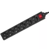 Stekkerdoos MACLEAN MCE195G 6-voudig, 5 m kabel, zwart