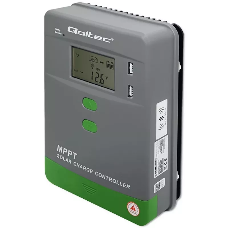 MPPT solar-laadregelaar QOLTEC 53662 met temperatuursensor