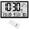 Wandklok GreenBlue GB218 — extra groot LCD, weerstation, binnen-/buitentemperaturen, datumweergave