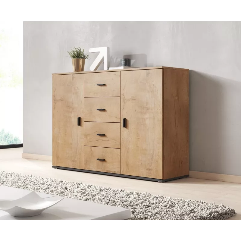 Cama woonkamer-sideboard UNI lefkas eiken/zwart