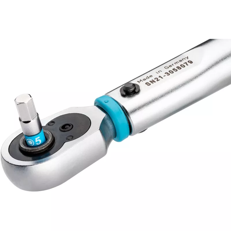 Momentsleutel 5107B-3CT voor bits, 1/4 (blauw/zwart, omschakelbare ratel)