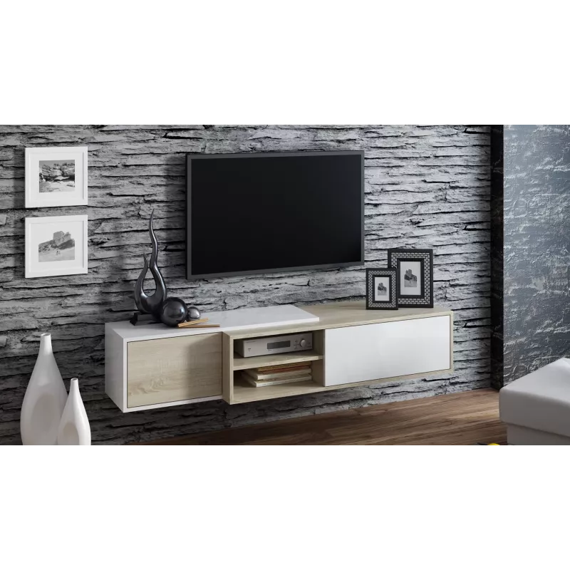 Cama TV-kast SIGMA1 180 Sonoma-eiken/wit glanzend