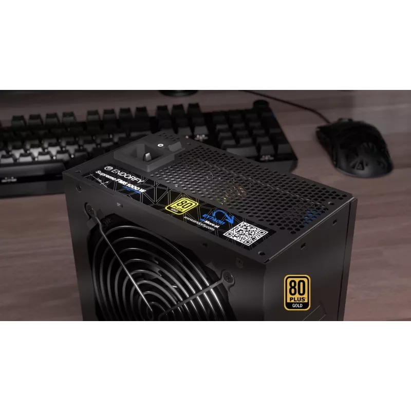 Voeding Endorfy Supremo FM6 1000W, 80 PLUS Gold, ATX 3.1, modulair, zwart