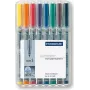 Marker Staedtler 311 WP8 8 stuks zwart blauw bruin groen oranje rood violet geel