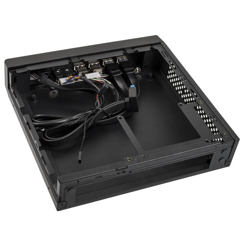 Akasa Cypher MX3 - mini-tower - pc - SGCC - zwart - Thin Mini-ITX - harde schijf - voeding (A-ITX38U3-M1B)