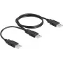 DeLOCK USB 2.0-kabel Type-A naar 2 x Type-A 70 cm zwart