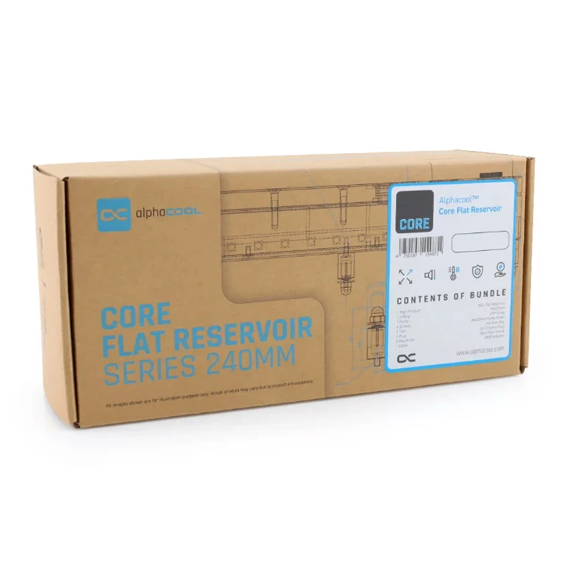 Alphacool Core Flat Reservoir 240, met VPP-pomp - rechts