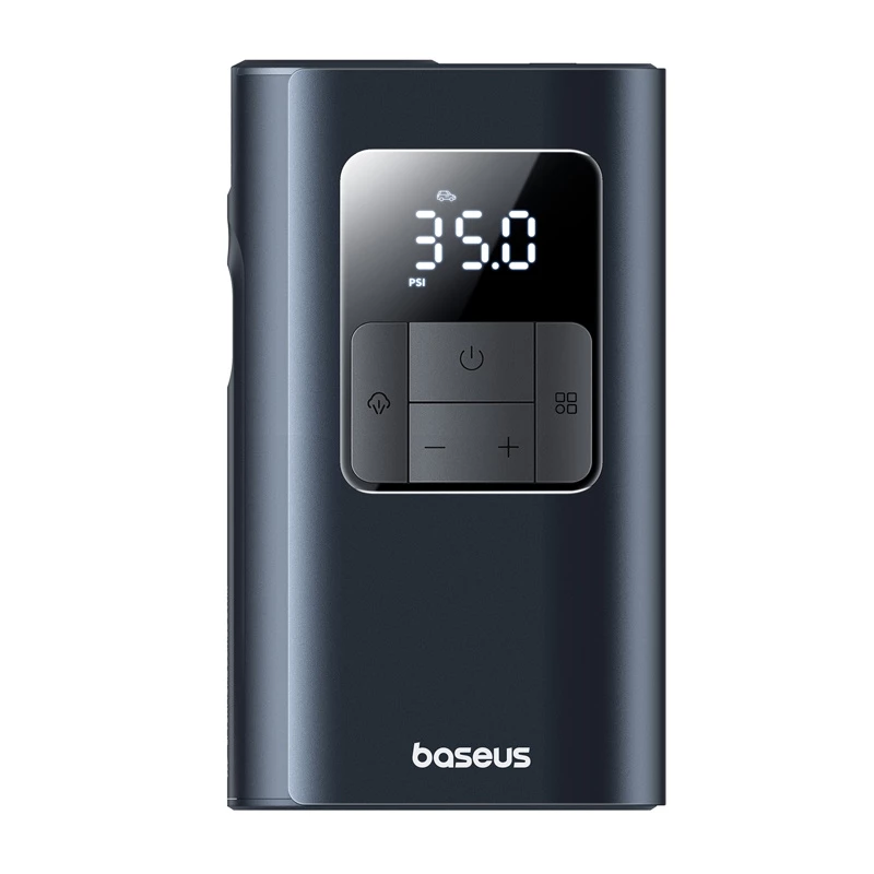 Baseus PrimeTrip VA1 draagbare bandenpomp, 75 W, 2-in-1 met zaklamp en 6000 mAh powerbank, zwart