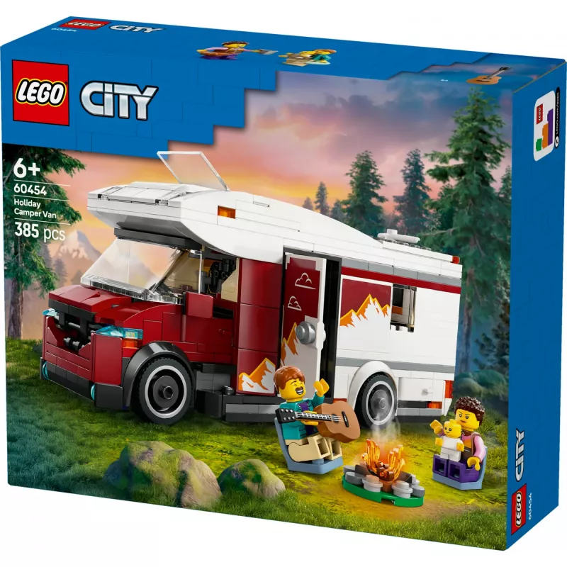 Constructiespeelgoed LEGO City avontuurcamper 60454, 385 onderdelen, hoogte 80 mm, voor kinderen vanaf 6 jaar