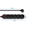 Stroomverlenging Esperanza ELK214K 1.5 m kabel 5 Type E-stopcontacten binnen zwart