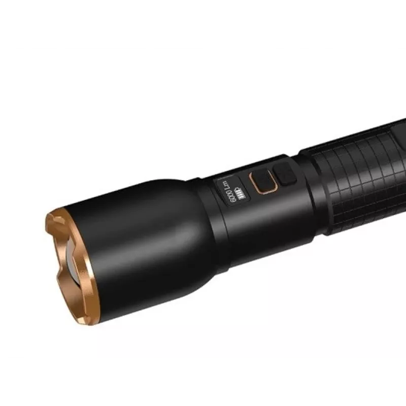 Zaklamp Duracell DF6000R geschenkbox — handzame oplaadbare zaklamp, zwart