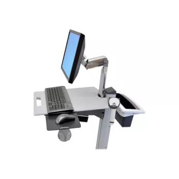 Ergotron Neo-Flex Basket and Handle Kit - montagekit (greep, mand) - tweestaps, grijs - voor montage op de wagen - voor P/N: 24-205-214, 24-206-214 (97-545)