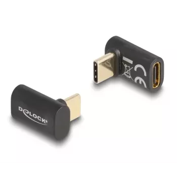 DeLOCK adapter USB 40 Gbps USB Type-C PD 3.0 100 W stekker naar bus haaks 8K 60 Hz