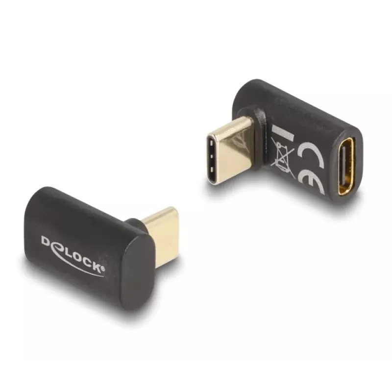 DeLOCK adapter USB 40 Gbps USB Type-C PD 3.0 100 W stekker naar bus haaks 8K 60 Hz