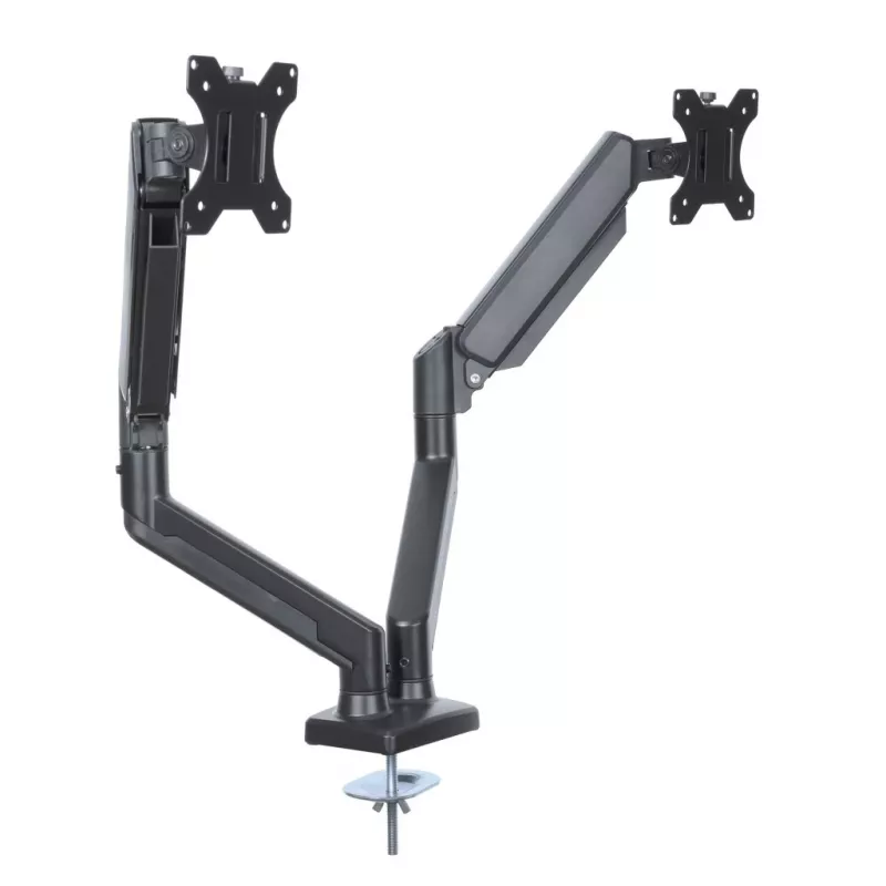 Monitor tafelbeugel ART RAMM UM-116 voor 2 monitoren 13–32 inch, in hoogte verstelbare dubbele armbeugel
