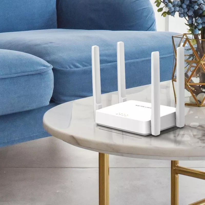 Tafelrouter MERCUSYS AC10 dual-band 2,4/5 GHz Wi‑Fi 5, 4 externe antennes, 1x Fast Ethernet (WAN/LAN)