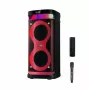 Draagbare luidspreker MANTA SPK0601B100, 100 W, Bluetooth, karaoke, draadloze microfoon, accu, equalizer, discolicht