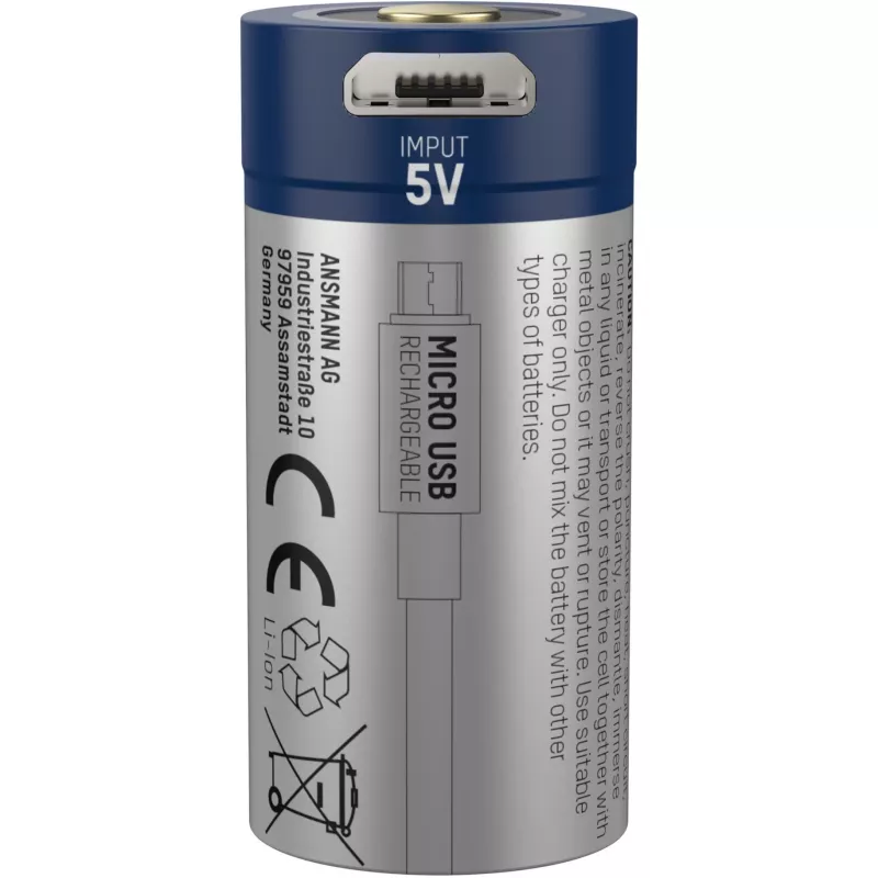 Ansmann 16340 Li-Ion accu 850 mAh 3,6 V micro-USB-ingang 1300-0015