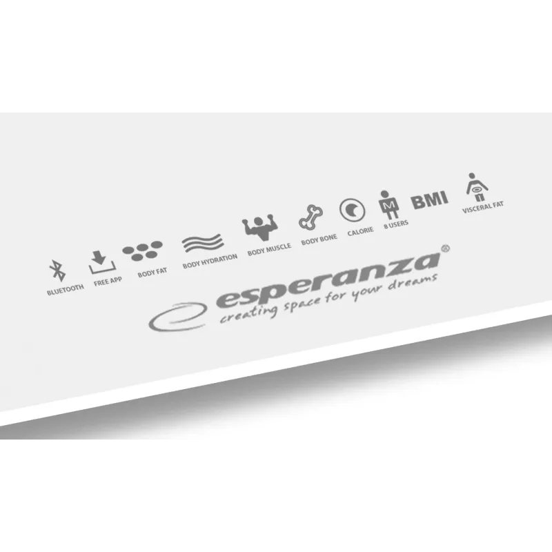 Esperanza EBS016W personenweegschaal vierkant wit elektronische personenweegschaal
