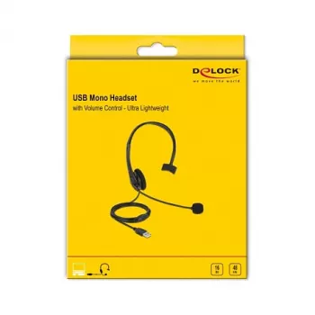 Headset DeLOCK USB mono headset met volumeregeling