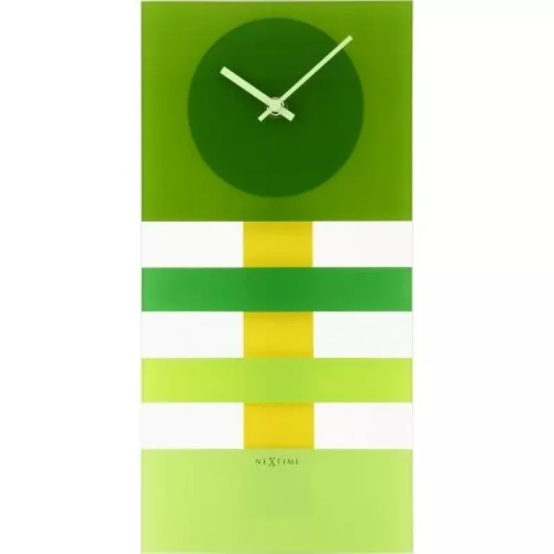 NeXtime wandklok 2855gn Bold Stripes, 19 x 38 cm, wand, groen