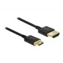 DeLOCK slank premium - video-/audio-/netwerkkabel - HDMI - 36 AWG - HDMI, 19-polig (M) - naar - Mini-HDMI, 19-polig (M) - 2,0 m - drievoudige isolatie - zwart (84778)