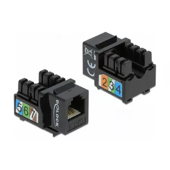 Keystone-module DeLOCK 86468 plat zwart RJ-12