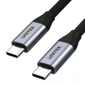 USB-C-naar-USB-C data- en oplaadkabel Unitek C14082ABK 1 m, USB 3.2 Gen 2 (10 Gbit/s), 100 W PD, zwart