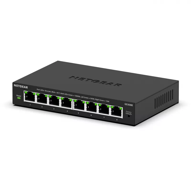NETGEAR GS308E managed L2/L3 Gigabit Ethernet (10/100/1000) zwart