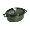 Staub La Cocotte 33 cm ovale braadpan van gietijzer, basilicumgroen