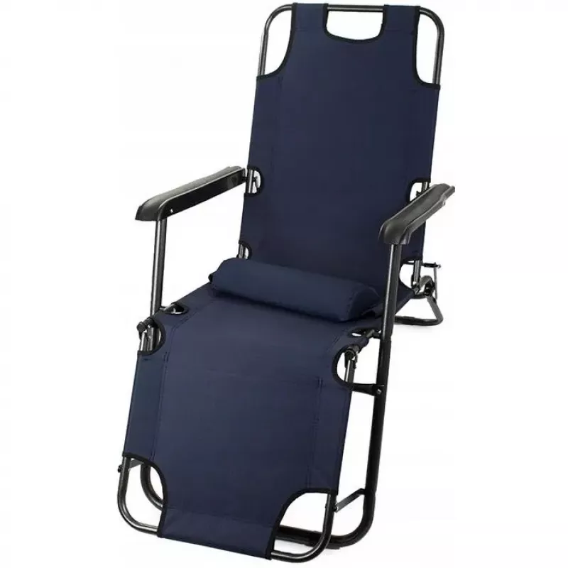 Opvouwbare tuinligstoel met kussen Black Forest, navyblauw