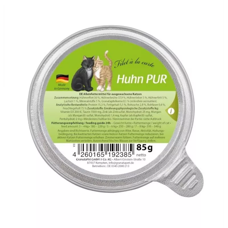 GRANATAPET Filet á la carte kip - natte voeding voor katten - 85 g